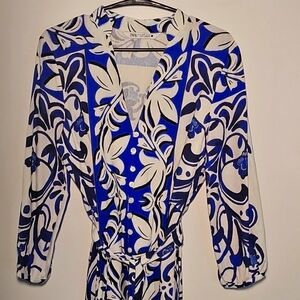 Zara Blue and White Floral Dress